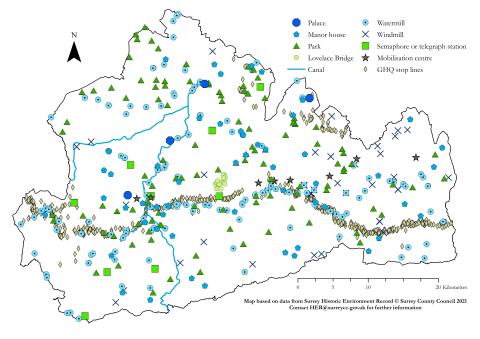 HER Post-Medieval Surrey map